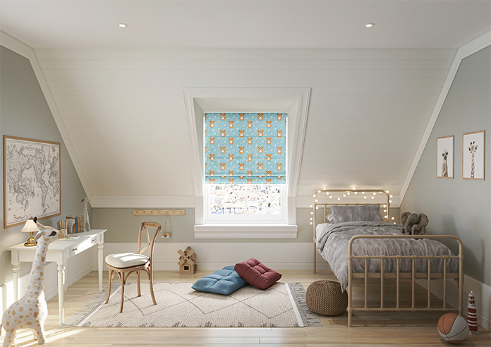Teddy Trails, Baby Blue - Roman Blind - Image 8